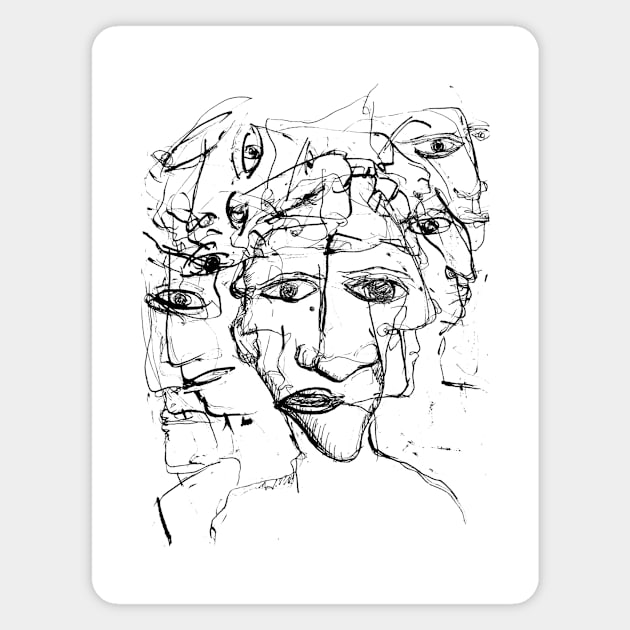 sketched faces Magnet by MelissaChalhoub